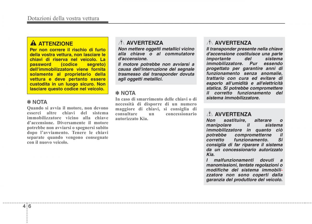 KIA Carens III 3 manuale del proprietario / page 95