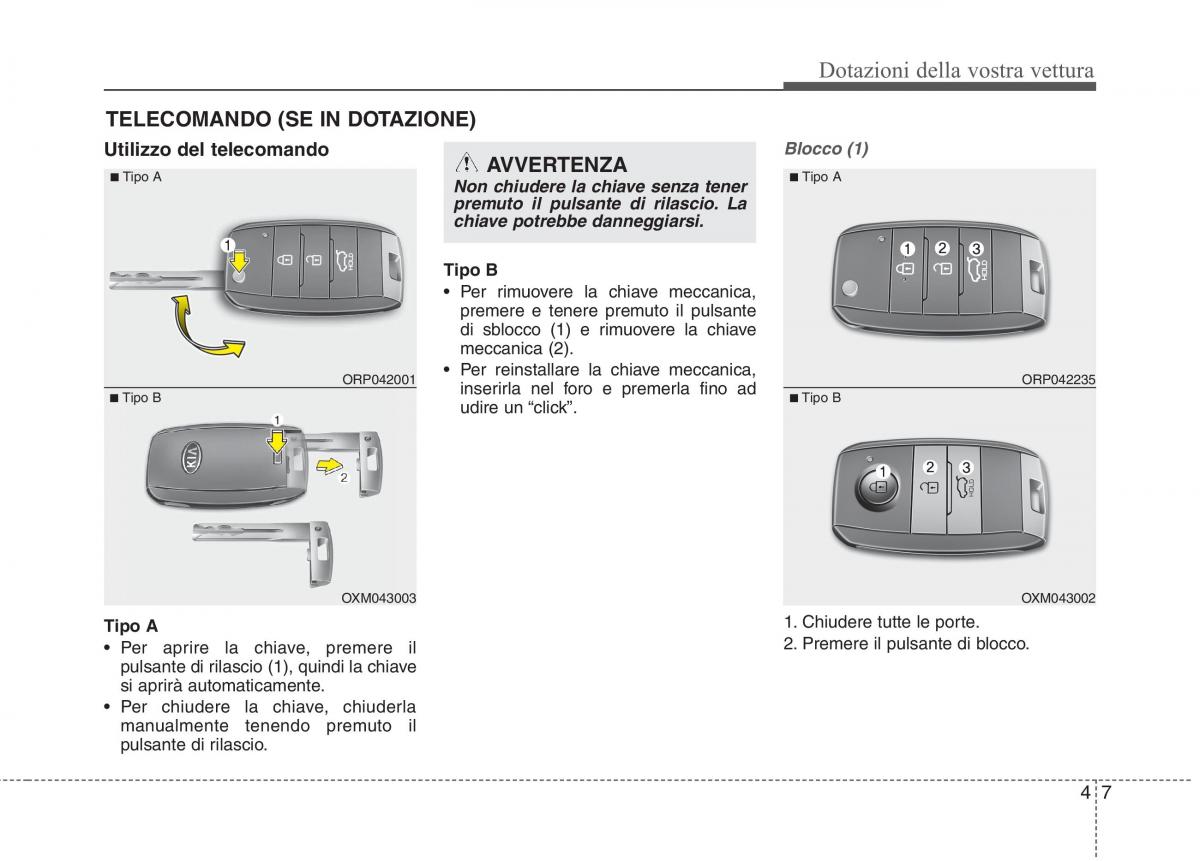 KIA Carens III 3 manuale del proprietario / page 96