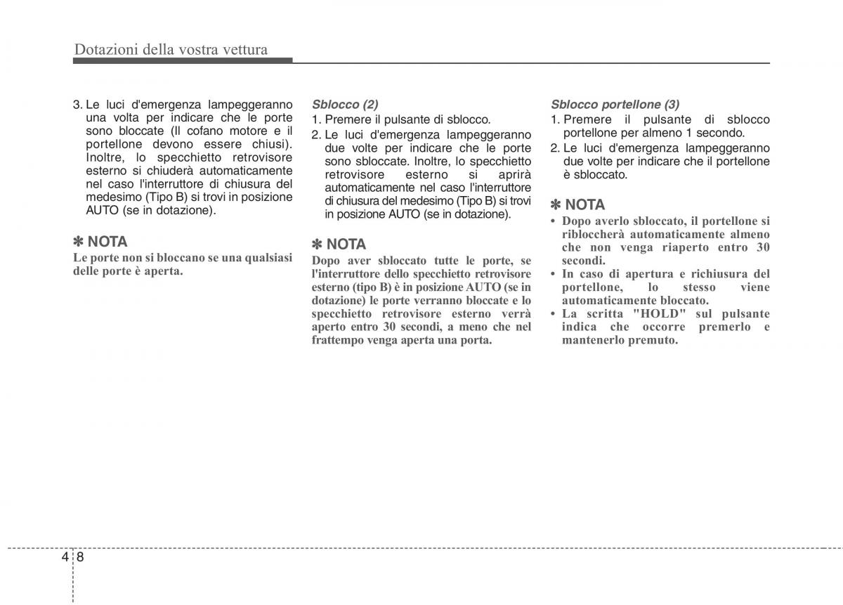 KIA Carens III 3 manuale del proprietario / page 97