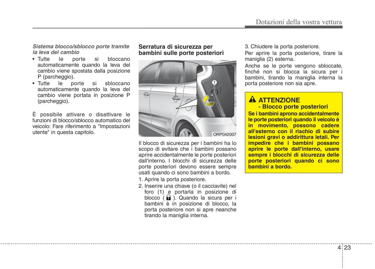 KIA Carens III 3 manuale del proprietario / page 112