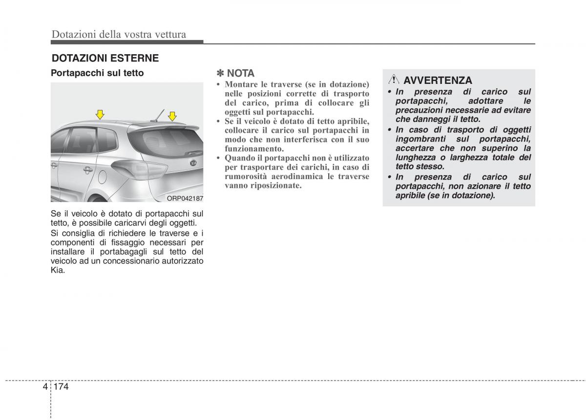 KIA Carens III 3 manuale del proprietario / page 263