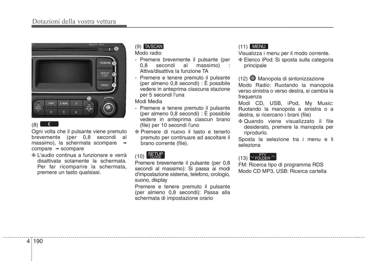 KIA Carens III 3 manuale del proprietario / page 279