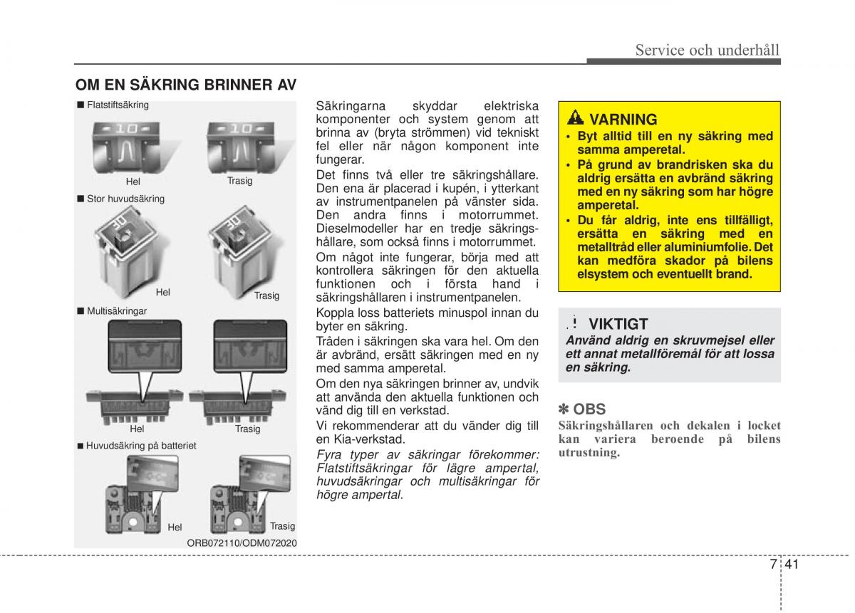 KIA Carens III 3 instruktionsbok / page 581