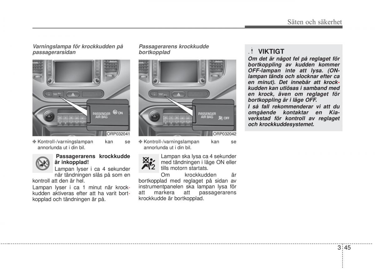 KIA Carens III 3 instruktionsbok / page 72