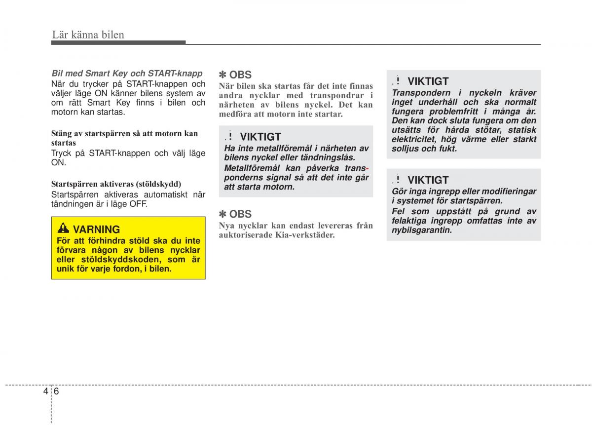 KIA Carens III 3 instruktionsbok / page 94