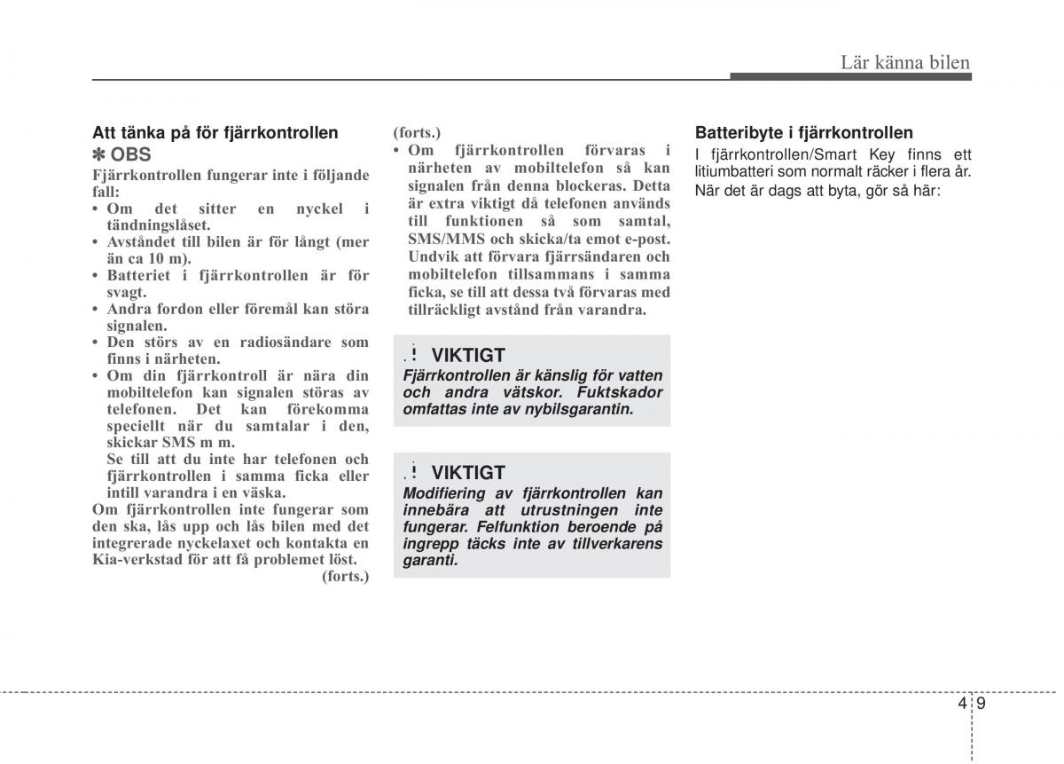 KIA Carens III 3 instruktionsbok / page 97