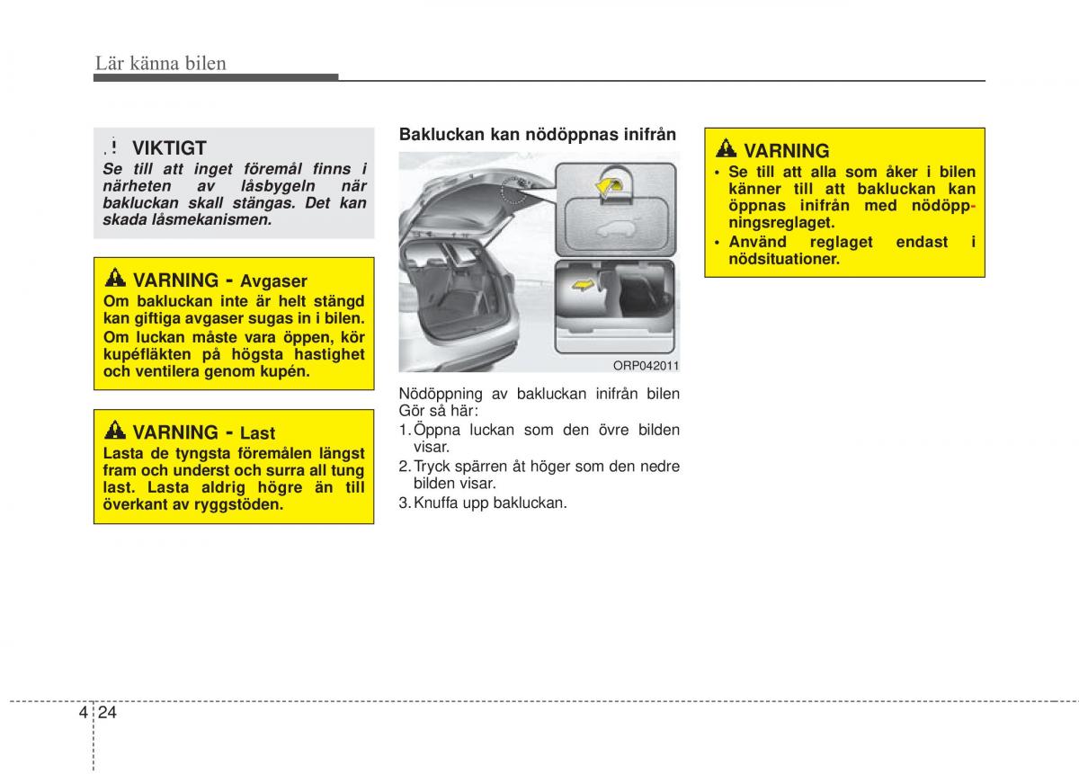 KIA Carens III 3 instruktionsbok / page 112