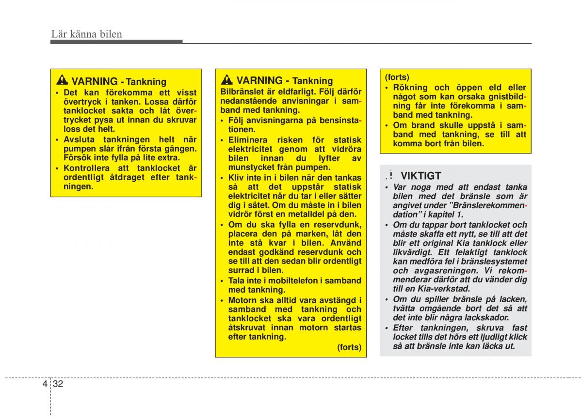 KIA Carens III 3 instruktionsbok / page 120