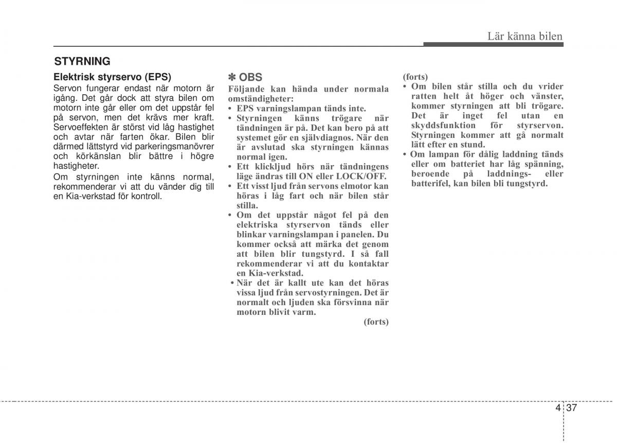 KIA Carens III 3 instruktionsbok / page 125