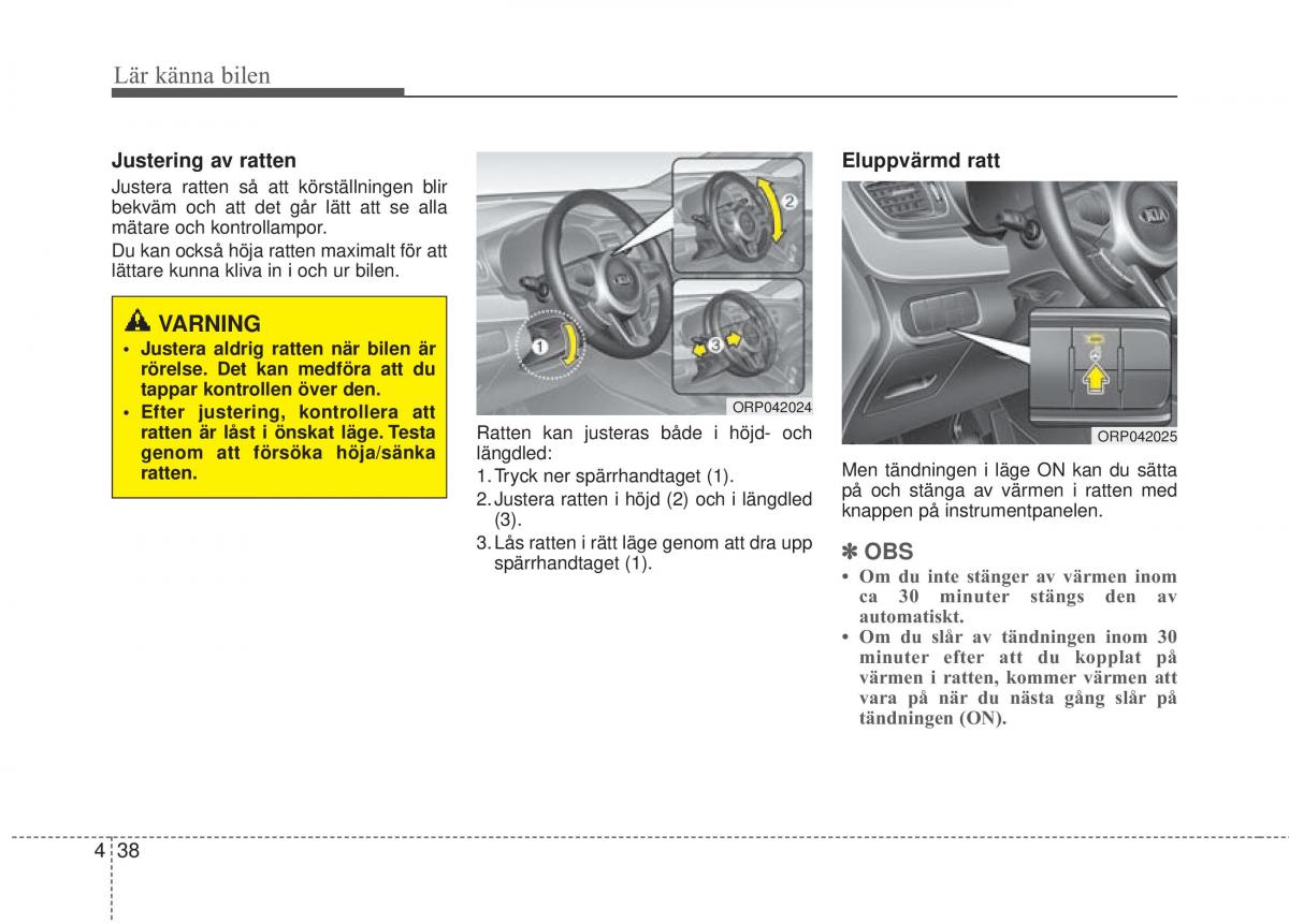 KIA Carens III 3 instruktionsbok / page 126