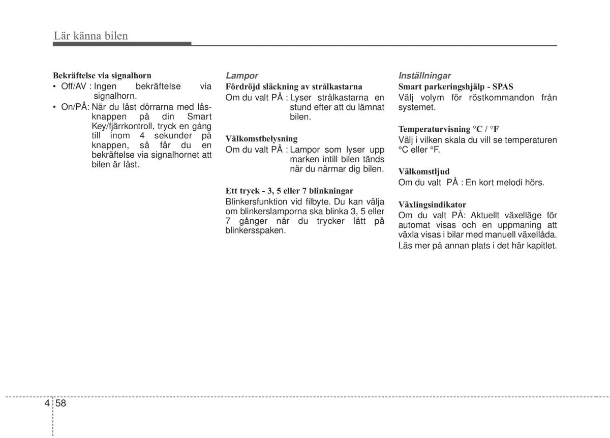 KIA Carens III 3 instruktionsbok / page 146