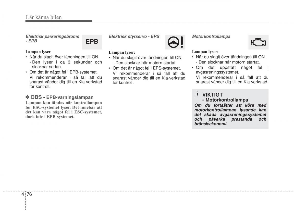 KIA Carens III 3 instruktionsbok / page 164