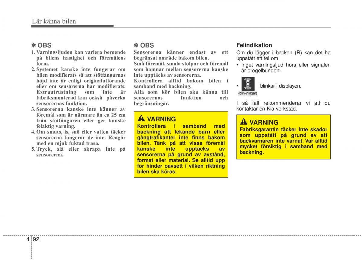 KIA Carens III 3 instruktionsbok / page 180