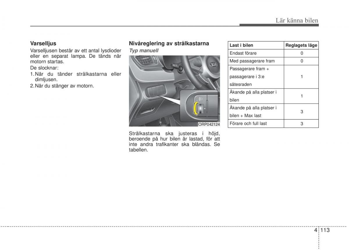 KIA Carens III 3 instruktionsbok / page 201