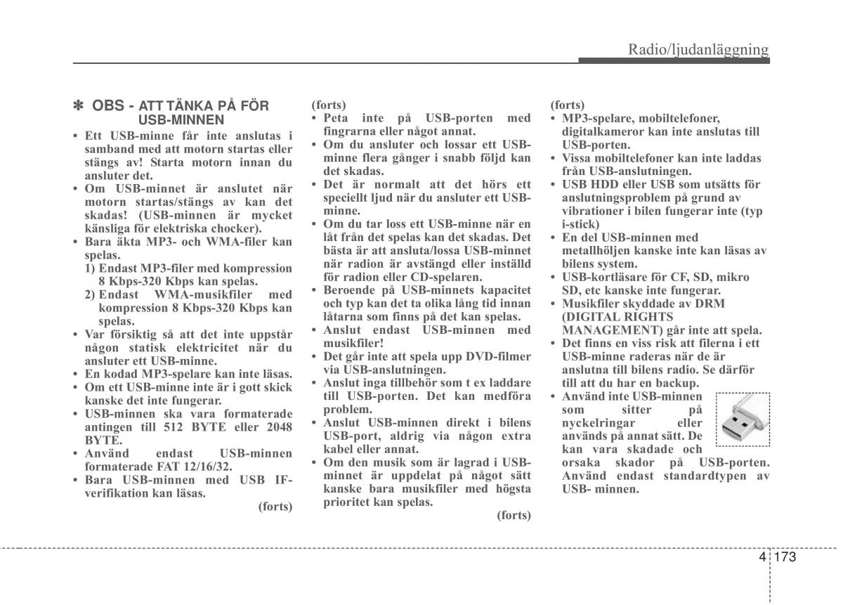 KIA Carens III 3 instruktionsbok / page 261