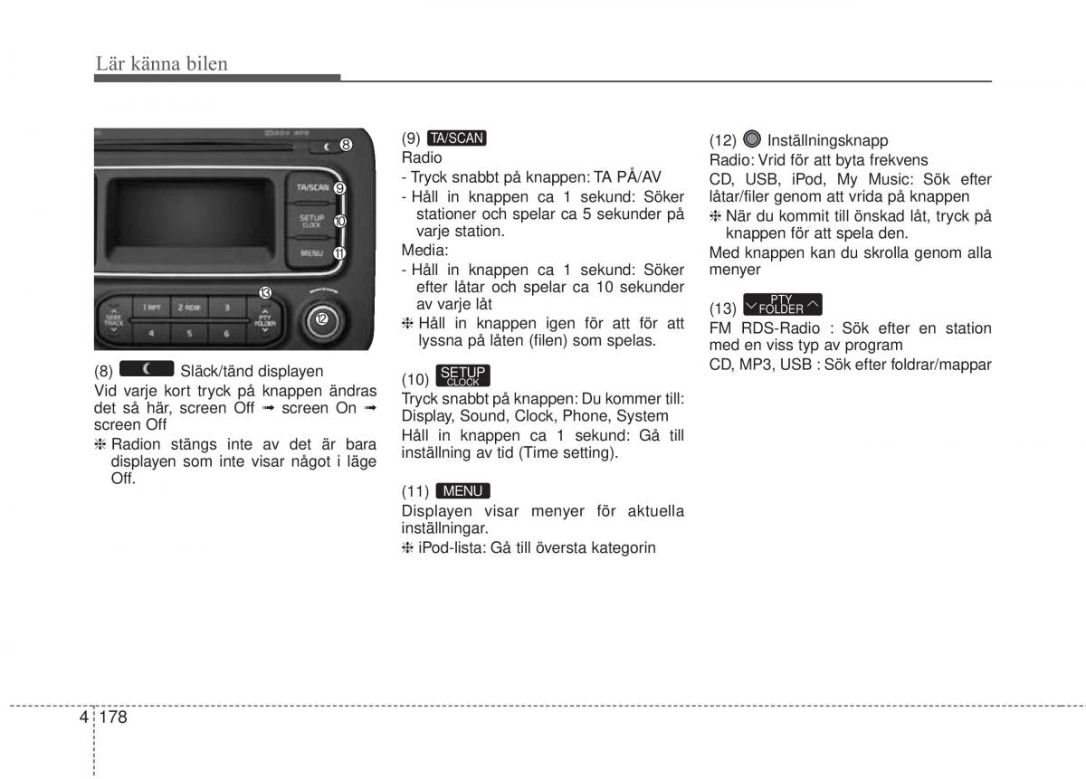 KIA Carens III 3 instruktionsbok / page 266