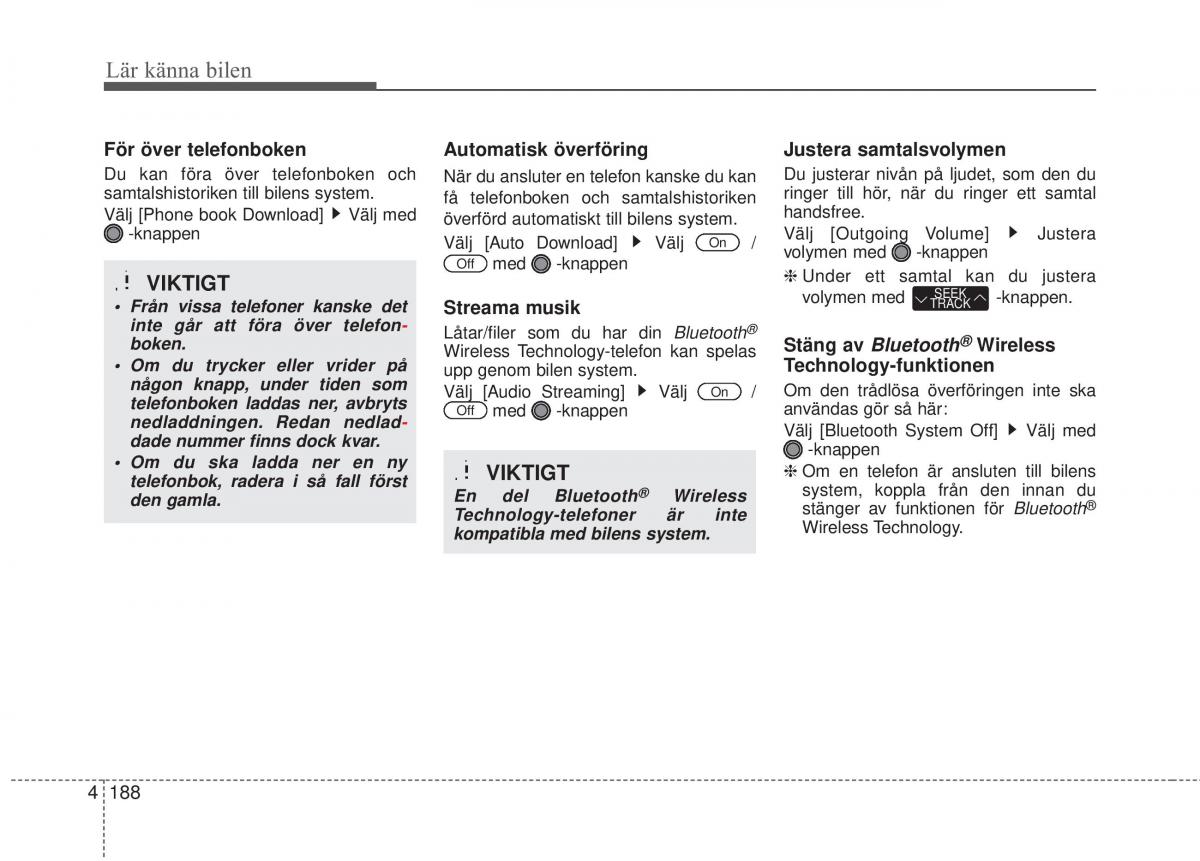 KIA Carens III 3 instruktionsbok / page 276