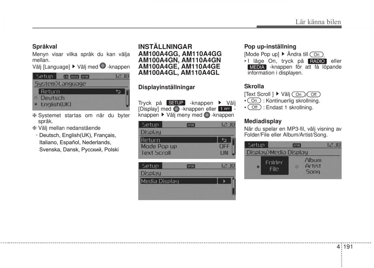 KIA Carens III 3 instruktionsbok / page 279