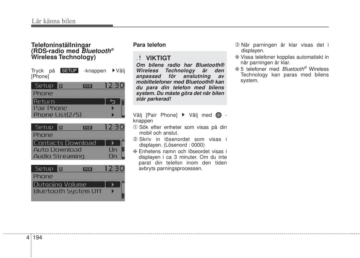 KIA Carens III 3 instruktionsbok / page 282