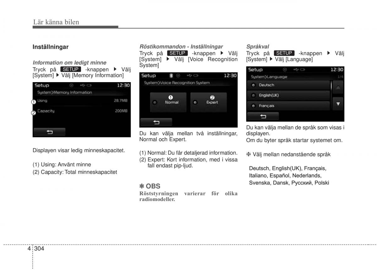 KIA Carens III 3 instruktionsbok / page 392