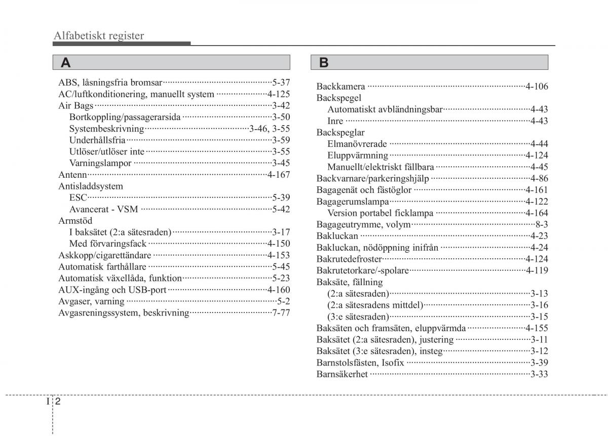 KIA Carens III 3 instruktionsbok / page 5