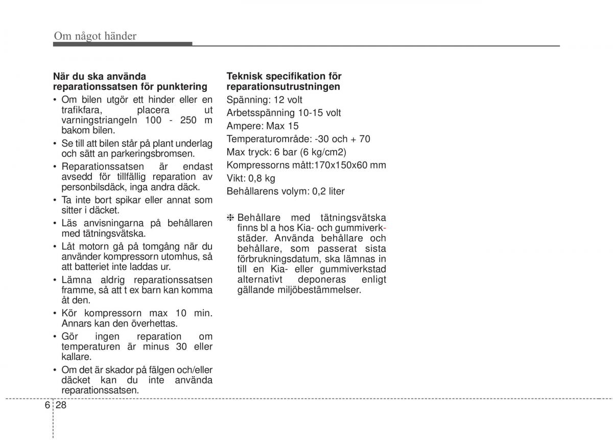 KIA Carens III 3 instruktionsbok / page 535