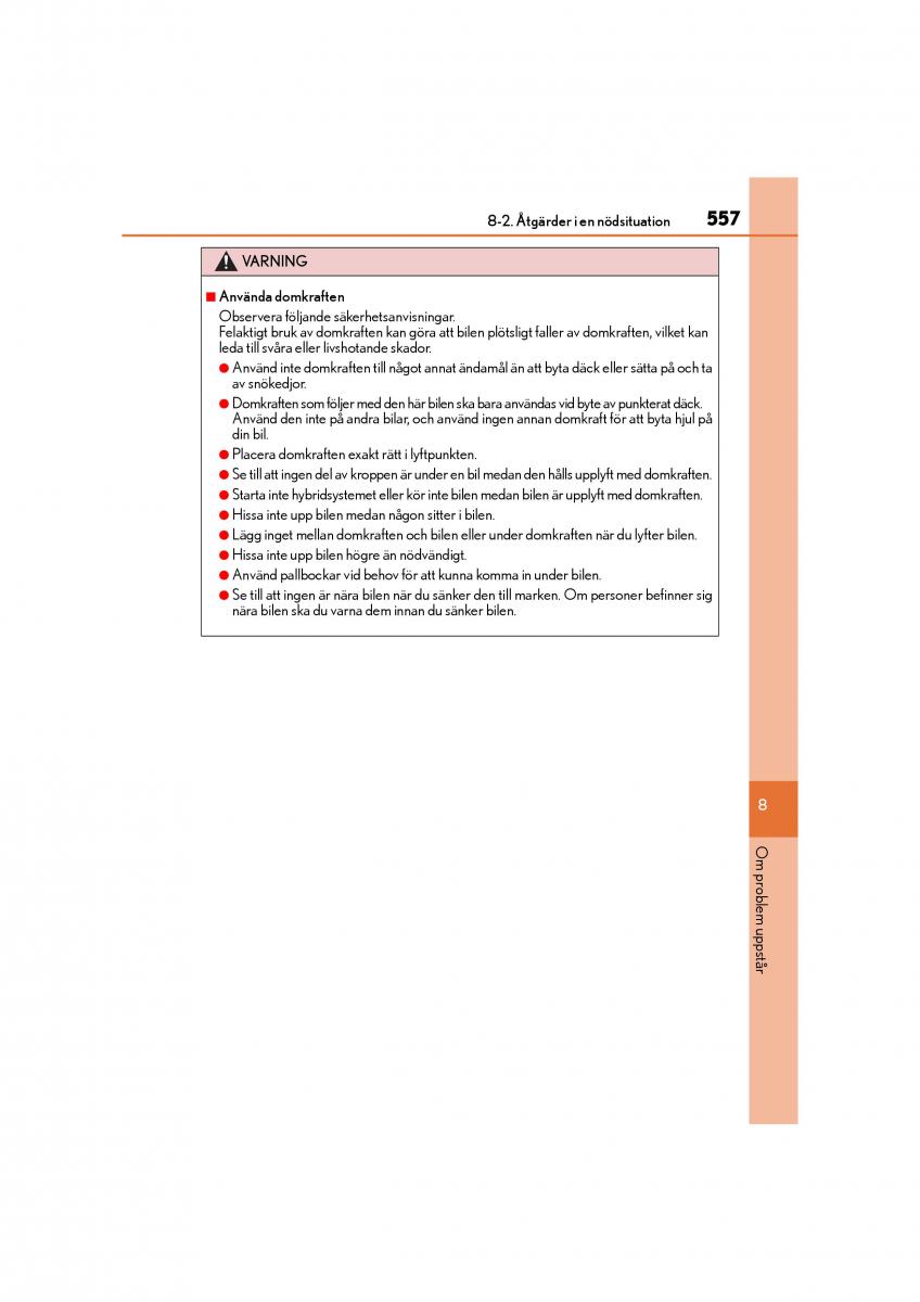 Lexus CT200h instruktionsbok / page 557