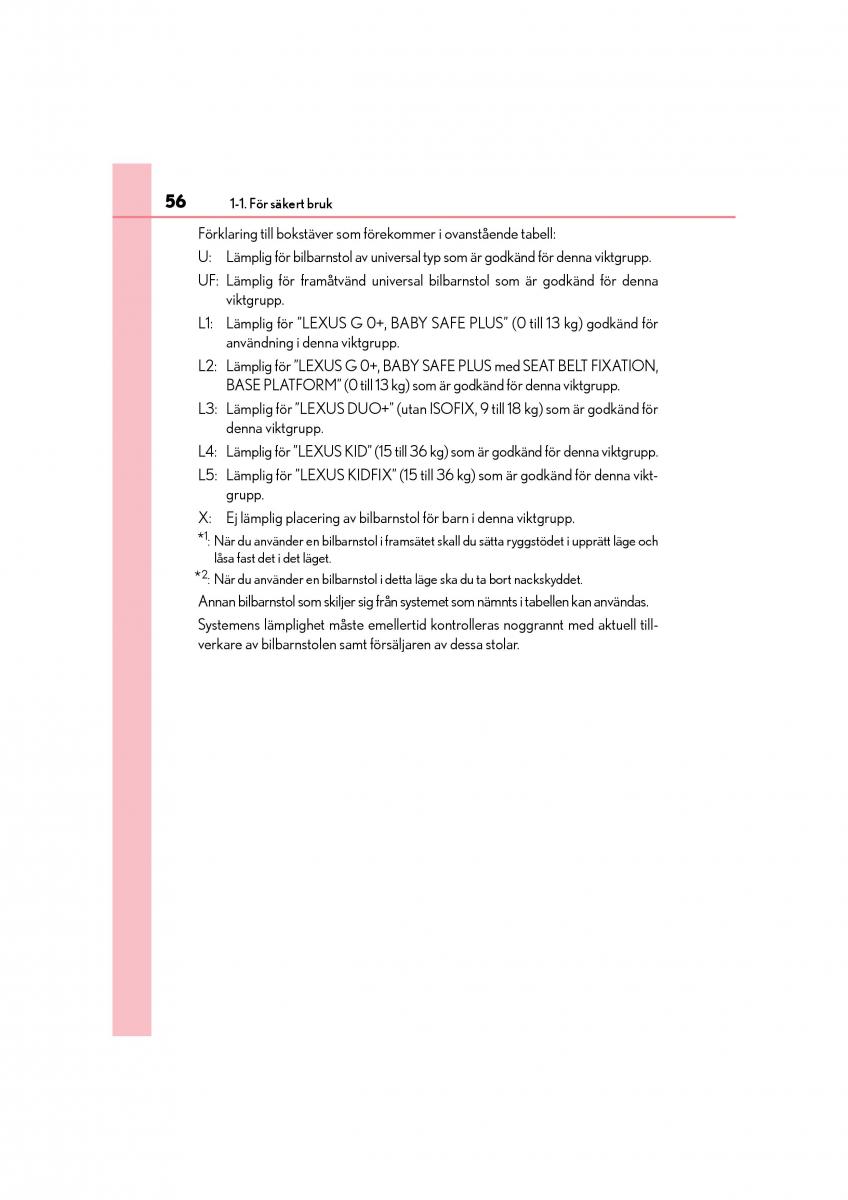 Lexus CT200h instruktionsbok / page 56