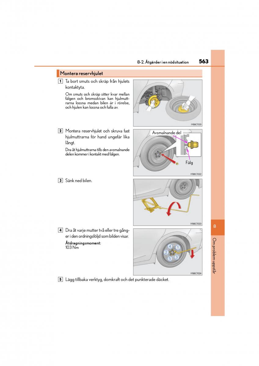 Lexus CT200h instruktionsbok / page 563