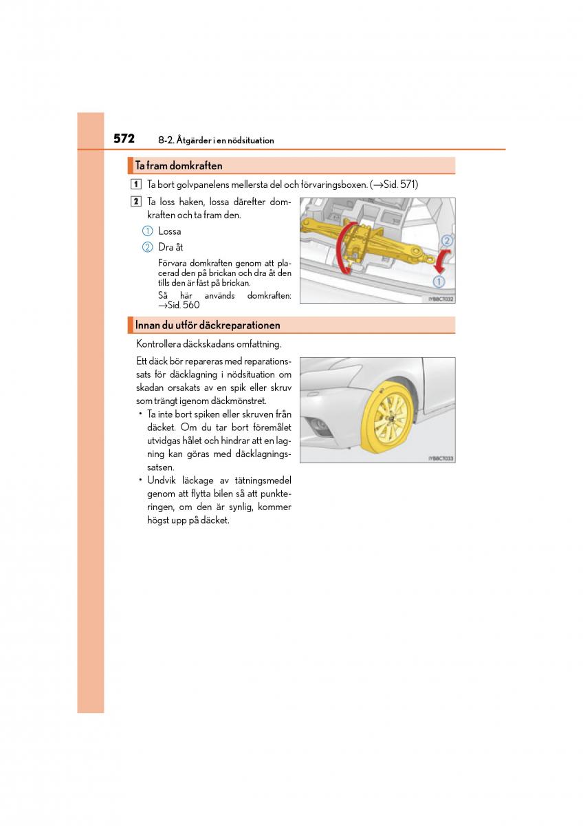 Lexus CT200h instruktionsbok / page 572