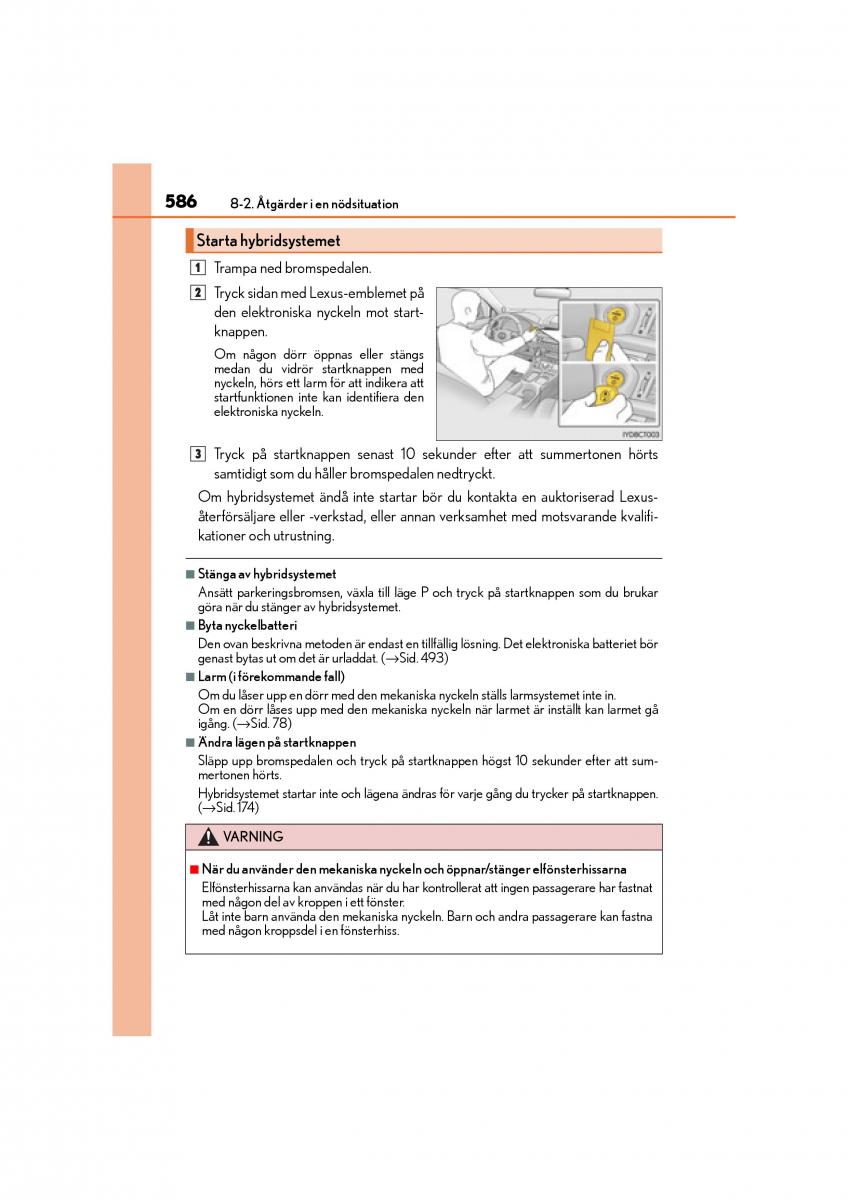 Lexus CT200h instruktionsbok / page 586