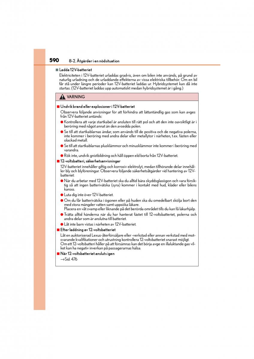 Lexus CT200h instruktionsbok / page 590