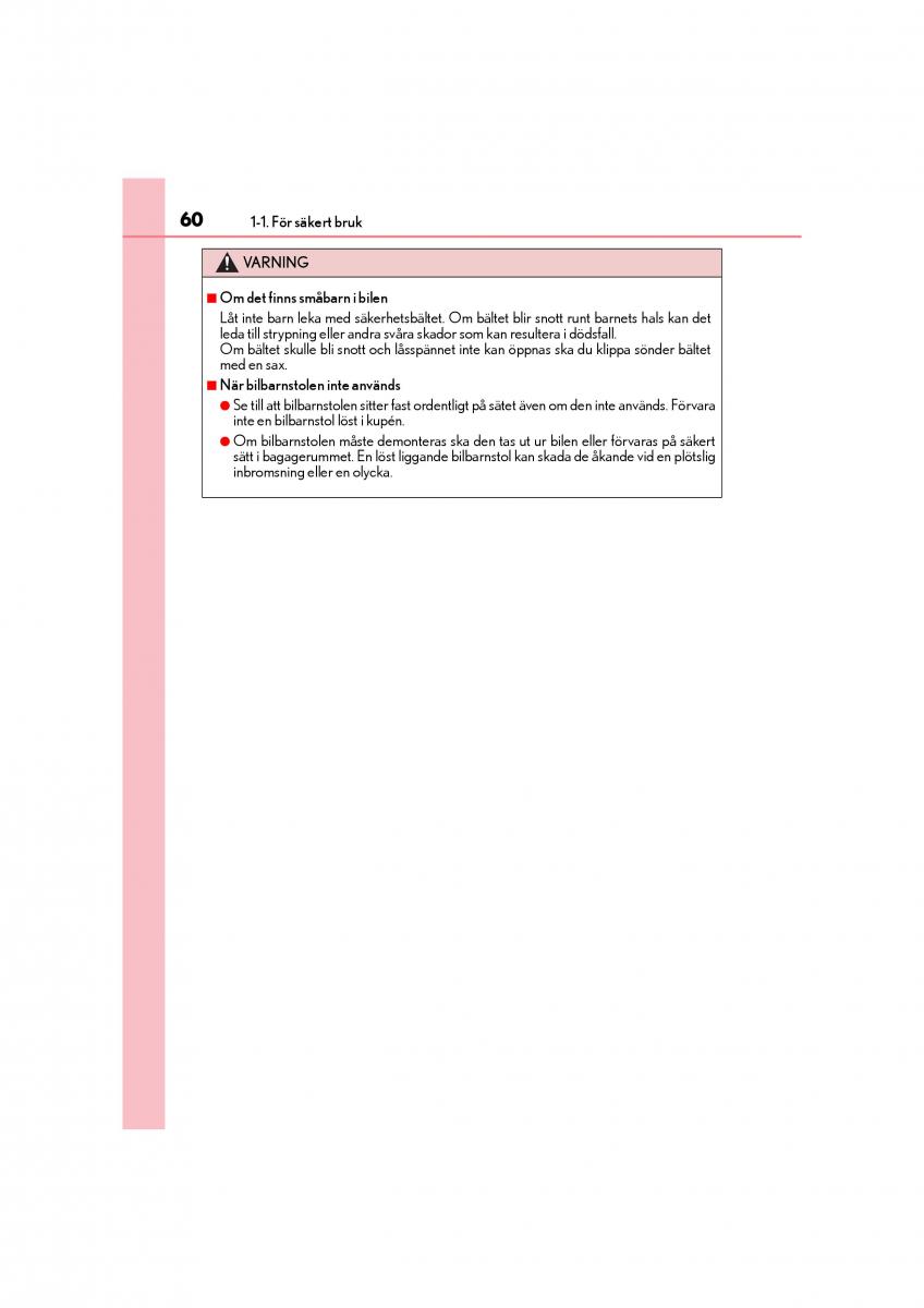 Lexus CT200h instruktionsbok / page 60