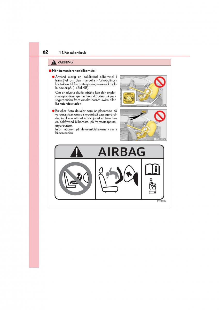 Lexus CT200h instruktionsbok / page 62