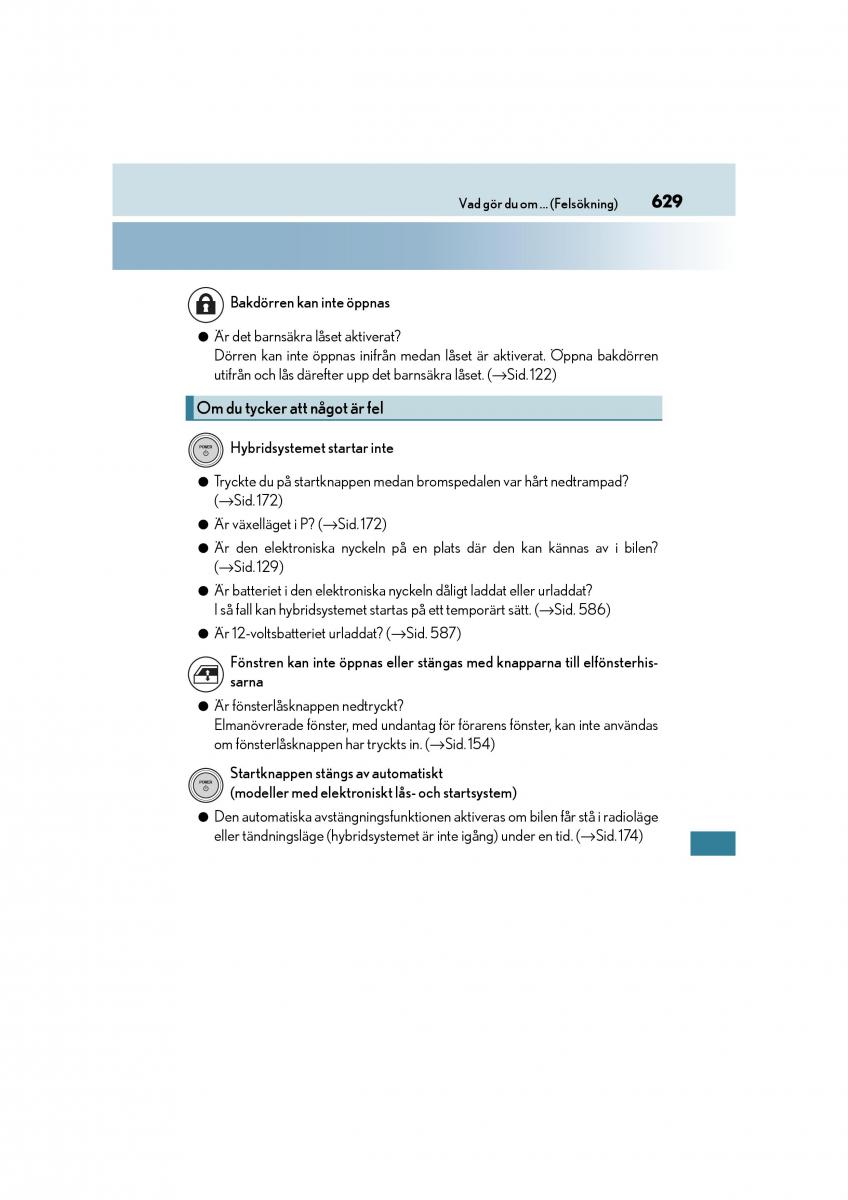 Lexus CT200h instruktionsbok / page 629