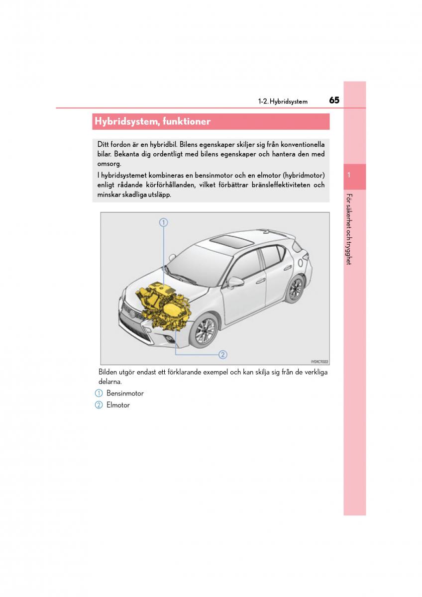 Lexus CT200h instruktionsbok / page 65