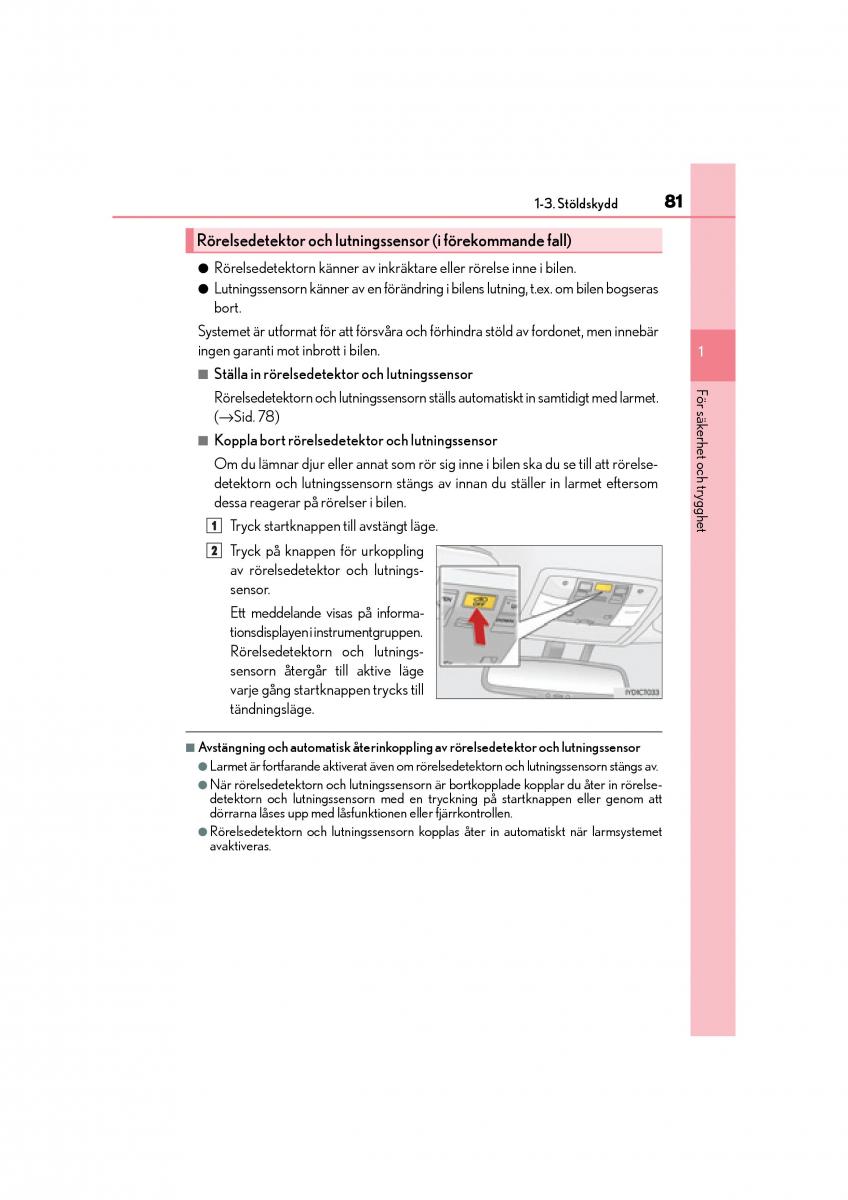 Lexus CT200h instruktionsbok / page 81