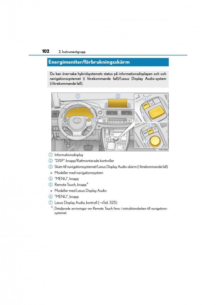 Lexus CT200h instruktionsbok / page 102