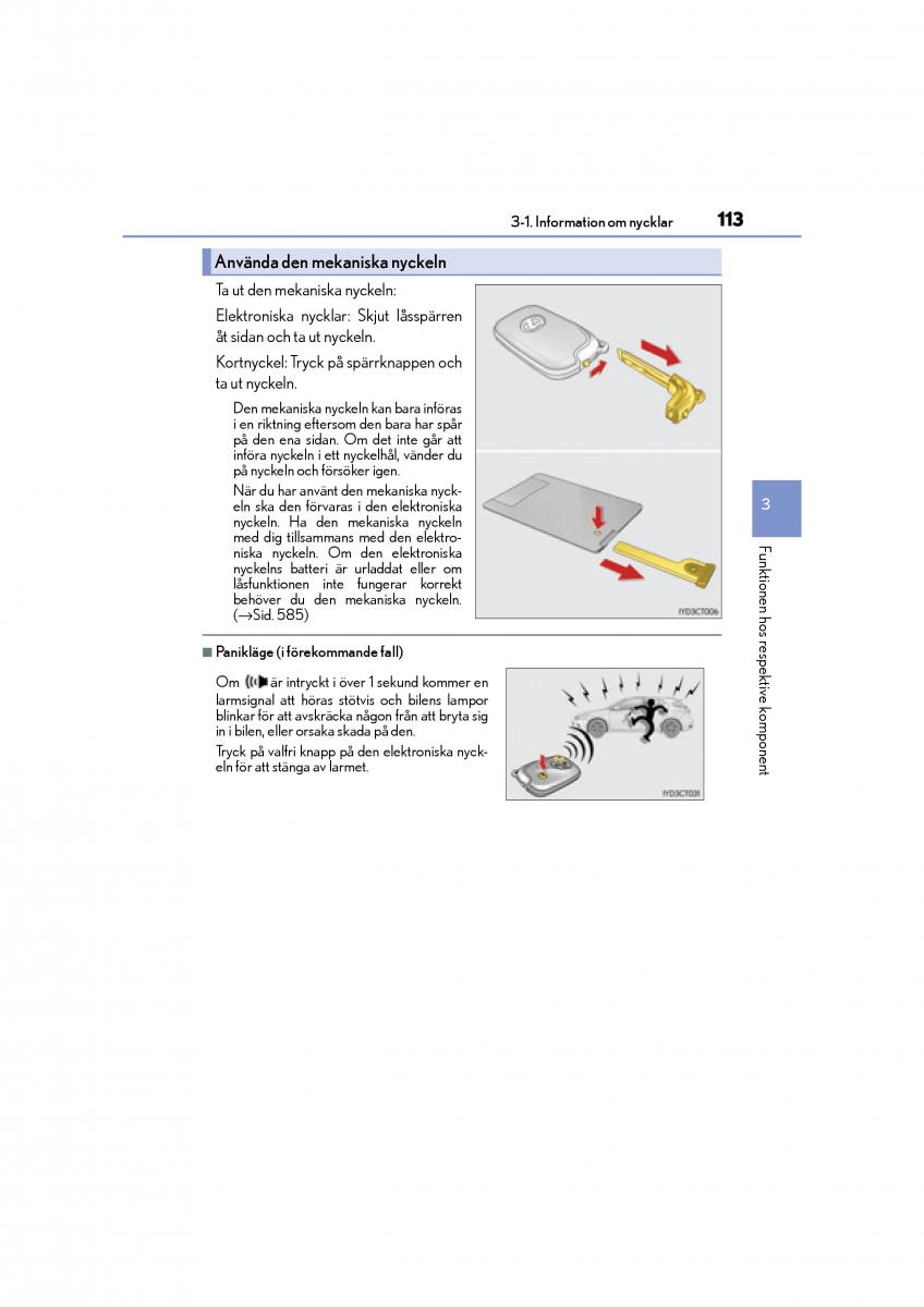 Lexus CT200h instruktionsbok / page 113