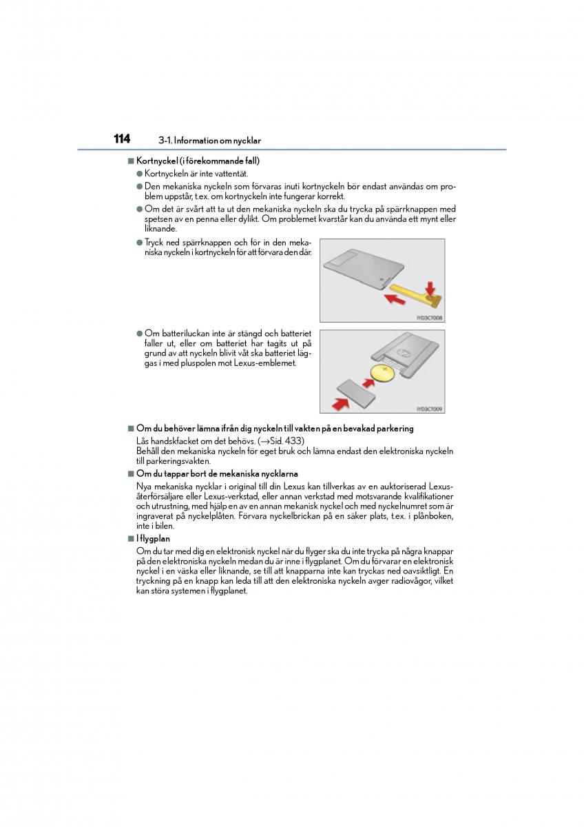 Lexus CT200h instruktionsbok / page 114