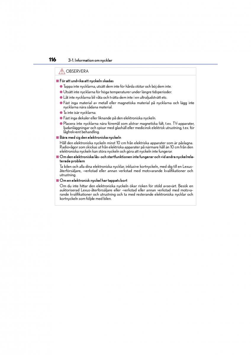 Lexus CT200h instruktionsbok / page 116