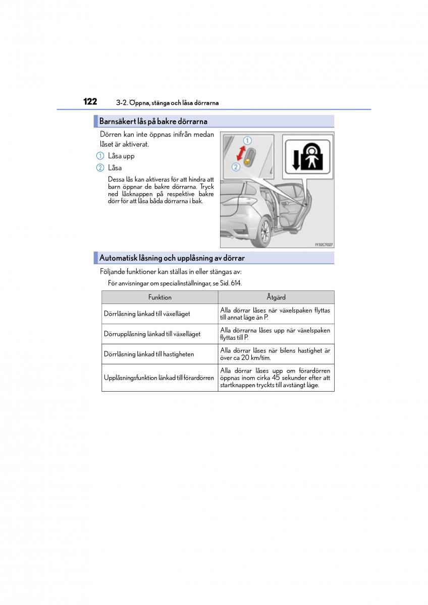 Lexus CT200h instruktionsbok / page 122