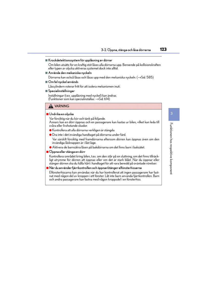 Lexus CT200h instruktionsbok / page 123