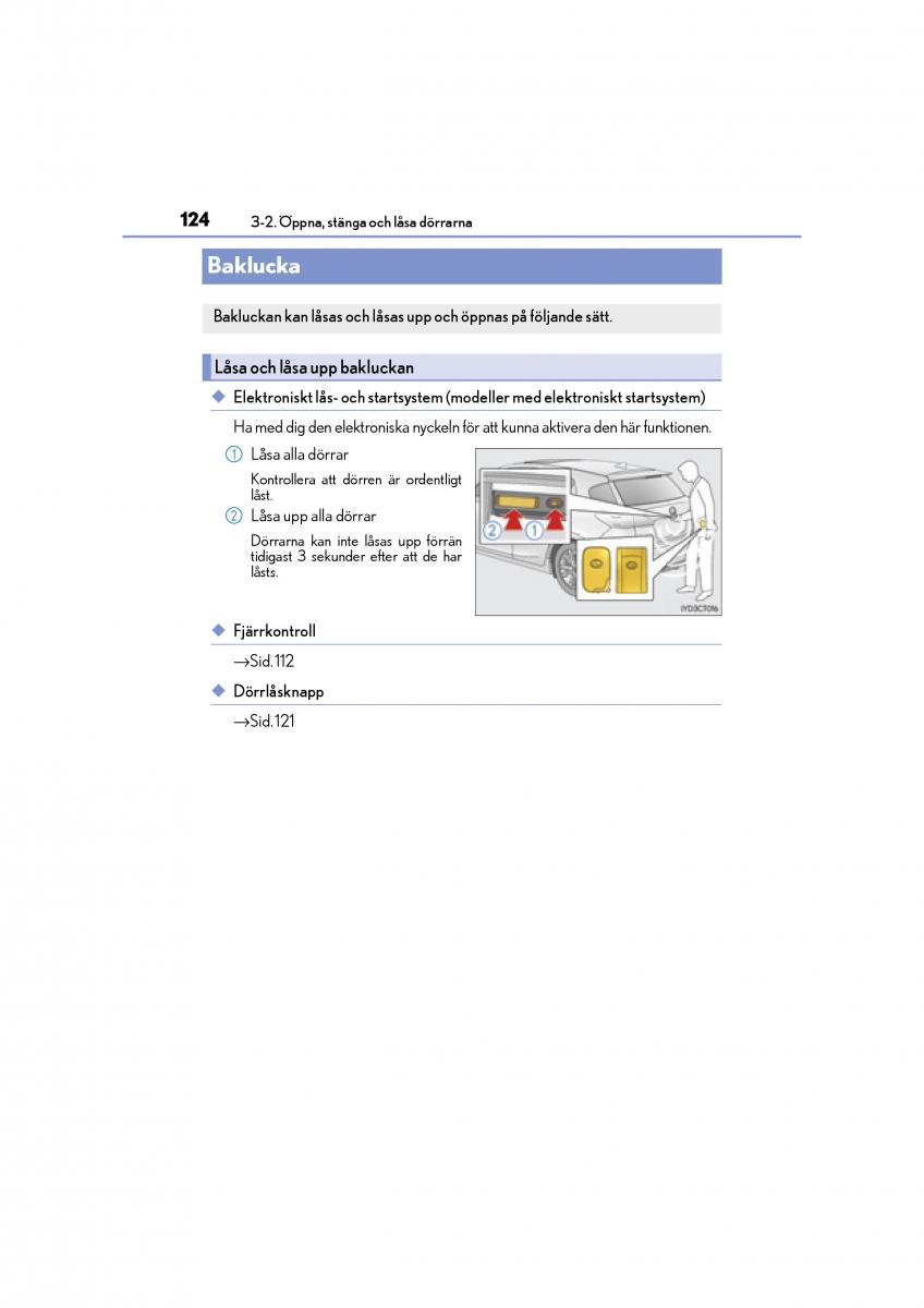 Lexus CT200h instruktionsbok / page 124