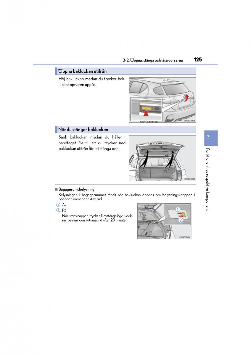 Lexus CT200h instruktionsbok / page 125