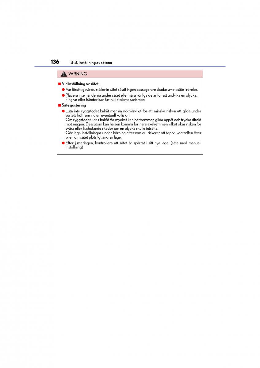 Lexus CT200h instruktionsbok / page 136