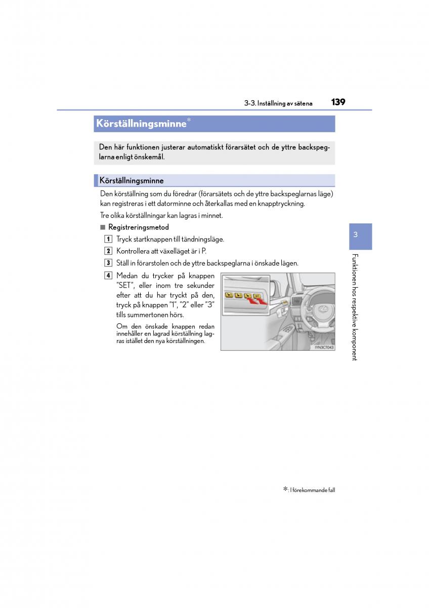 Lexus CT200h instruktionsbok / page 139