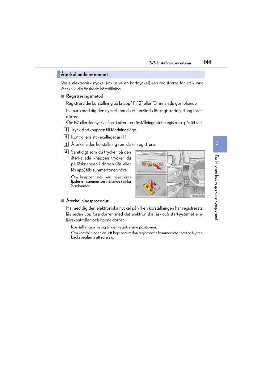 Lexus CT200h instruktionsbok / page 141