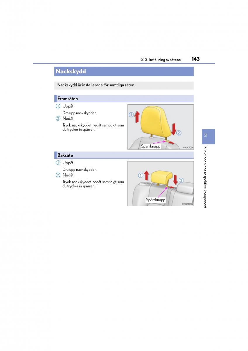 Lexus CT200h instruktionsbok / page 143