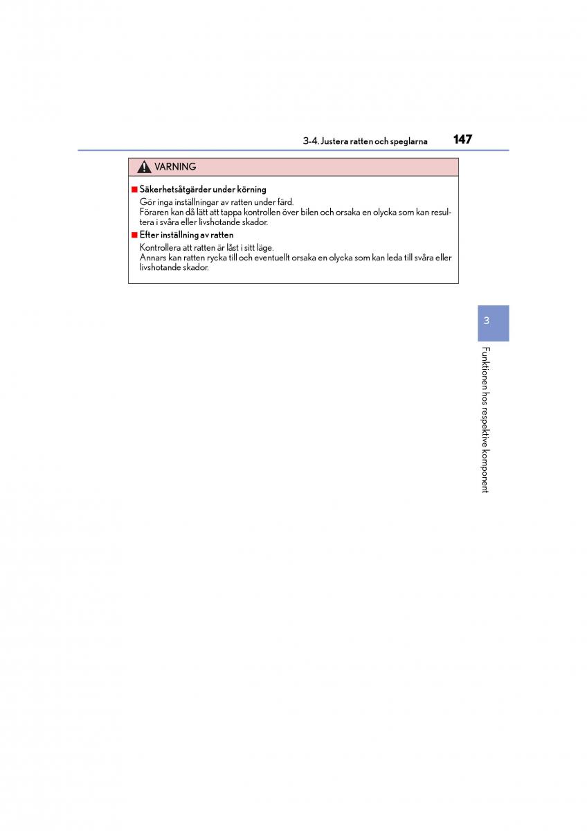 Lexus CT200h instruktionsbok / page 147